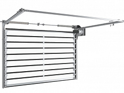 Скоростные секционные ворота ISD01-PARKING из алюминиевых сэндвич-панелей с торсионным механизмом (5000x3700)